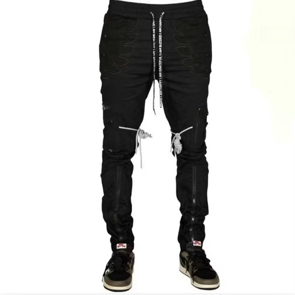 The Hideout Clothing THC Blossoming Cargo Pants Small Black New with Tags Street